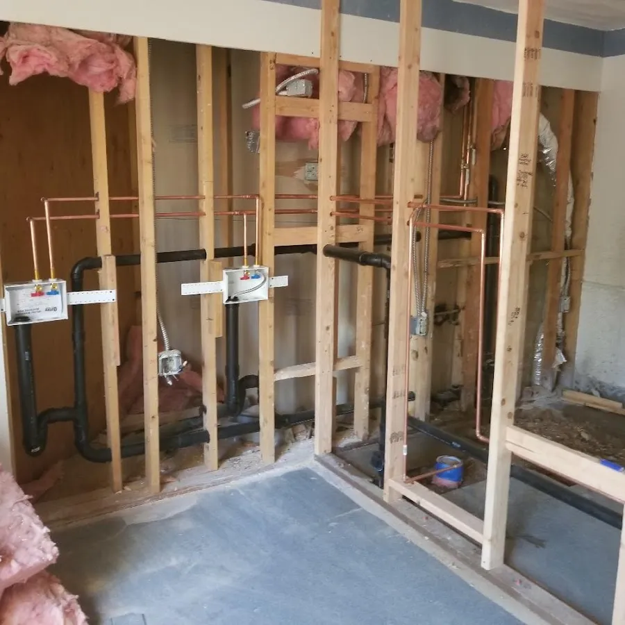 Copper pipe rough-in and plumbing installation in Cliffside Park
